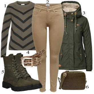 Outfit s Černá Nízká bota na podpatku/Šněrovací bota/Zimní bota/Kozačka Šněrovací Kotníková Bota Dockers by Gerli "Zimní Outfit"