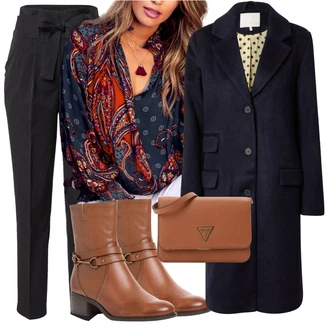 Dlouhé / Maxi Outfit s Růžová Dlouhá tylová sukně/Taška Přes Rameno/Dlouhý Zimní Kabát/Dlouhé Kardigany/Doplňek/Dlouhé Šaty Guess "Zimní outfity"