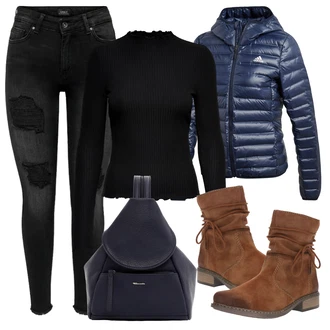 Outfit s Hnědá/Béžová Kozačka Kotníková Bota s Podšívkou/Vintage Kotníková Bota/Letní kotníková Kozačka/Plochá Kotníková Bota/Bota se širokým nohavici/Šněrovací Kotníková Bota/Kožená kotníková bota/Zimní kotníková bota Rieker "Zimní outfity"