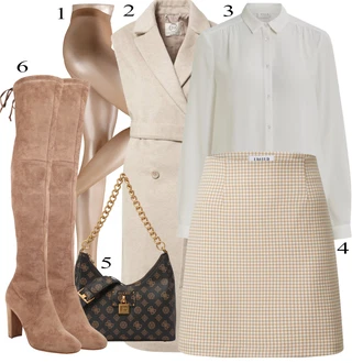 Krátká/mini Outfit s Černá Taška Přes Rameno Guess "Zimní Outfit"