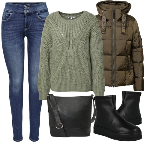Kombinace Zelená Zimní kotníková bota/Zimní tenisky/Zimní Sukně/Zimní Pletené Šaty/Legíny Zimní legína/Zimní bota/Zimní rukavice/Zimní Kalhoty/Zimní punčochy/Zimní Šaty/Zimní čepice/Podzimní bunda BOGNER