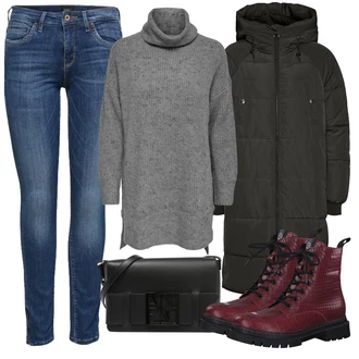 Dlouhé / Maxi Outfit s Taška/Dlouhé Šaty/Doplňek/Dlouhá tylová sukně/Dlouhý Zimní Kabát Armani Exchange "Zimní outfity"