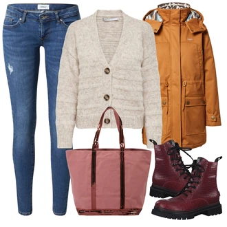 Krátká/mini Outfit s Hnědá Shopper taška/Doplňek Vanessa Bruno "Zimní outfity"