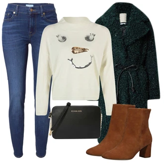 Outfit s Červená Kozačka Kotníková Bota/Nízká bota na podpatku/Zimní bota Högl "Zimní outfity"