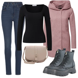 Outfity na zimu s Černá Dlouhá tylová Sukně/Dlouhý Zimní Kabát/Dlouhé Kardigany/Top & košilka/Dlouhé Šaty Edited "Zimní outfity"