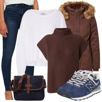 Outfit sa Plava Tenisica New Balance "Zimski look"