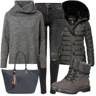 teplý Outfit sa Tamnozelena/Kaki Zimska Parka/Puferica Jakna/Zimska Jakna/Donja Jakna Navahoo "Zimski outfit"