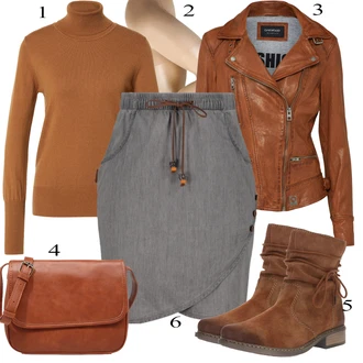 Biker outfit mit Rjava/Temno rjava/Roza Vintage Usnjena Jakna/Jesenska jakna/Motoristična jakna/Jakna iz Umetnega Usnja/Usnjena Bomber Jakna/Usnjena Jakna/Pomladna jakna Oakwood "Padajoča oblačila"