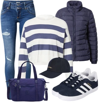 Outfit sa Crna Šešir Tommy Hilfiger "Zimski outfit za slobodno vrijeme"