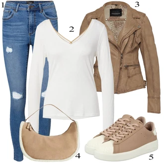 Outfit s Hnědá/Béžová/Šedá/Khaki Vintage Bund/Přechodné Bundy/Letní Bund/Kožené Bund/Motorkářská bunda/Kožená vintage bunda/Neobvyklá bunda/Motorkářské Bund Oakwood "Zimní Outfit"