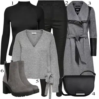 Outfity pro práci S křivkami s Šedá/Světle šedá/Tmavě šedá Pletenina veľkej veľkosti Only "Obchodní Outfit"
