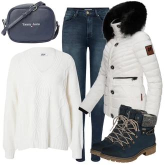 teplý Outfit sa Bež/Krem/Bijela Kaput/Donja Jakna/Zimska Jakna/Ljetna pod-jakna/Skijaška jakna/Izuzetna jakna/Snježna Jakna/Zimska Parka/Puferica Jakna/Parka Prijelazna Jakna Navahoo "Cool zimski outfit"