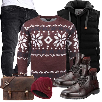 Winter Outfits Groß mit Rot/Schwarz Unkategorisiert LEABAGS "Cooles Outfit"