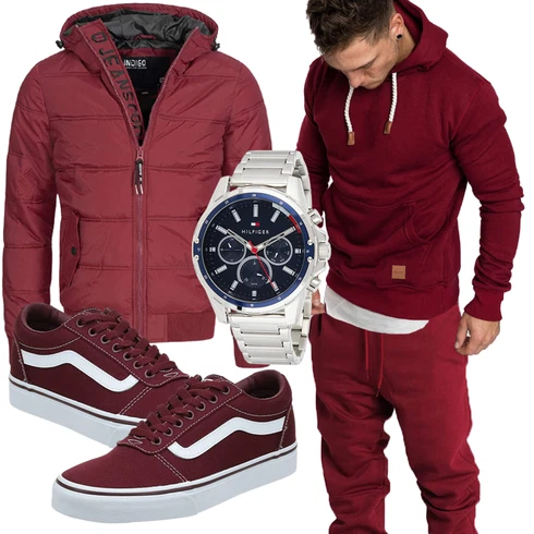 Rot Overall/Winter Parka/Regenjacke Indicode Jeans kombinieren