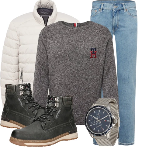Blau/Silber/Creme ArmbandUhr/KettenUhr/Smartwatch/Uhrenarmband Tommy Hilfiger kombinieren mit Hellblau/Blau Low Rise Jean/Straight Leg Jean/Dad Jeans/Girlfriend Jeans/Low Waist Jean/Slim Fit Jeans/Boyfriend Jean/Vintage Jeans/Regular-Fit Jeans/Jeans mit Schlitz/Tapered-Jeans weekday