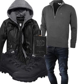 Winter Outfits Vintage mit Schwarz Unkategorisiert SZORY "Cooles Winter Outfit"Look: Rad, Premium, Indoor, Rap, Vintage