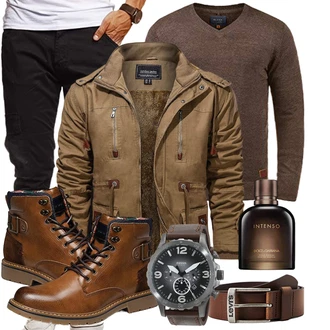 Winter Outfits Feine mit Rot b BLEND "Cooles Winter Outfit"Look: Moderne, Business, Büro, Feine, Coole