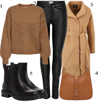 Outfit s Hnědá/Béžová Svetr s copánkovým vzorem/Hrubě pletený svetr/Kašmírový Svetr/Pletený Svetr/Mohair Pullover/Jednoduchý Svetr/Vintage svetr/Zimní Svetr/Vlněný Svetr/Basic Svetr Only "Zimní Outfit"