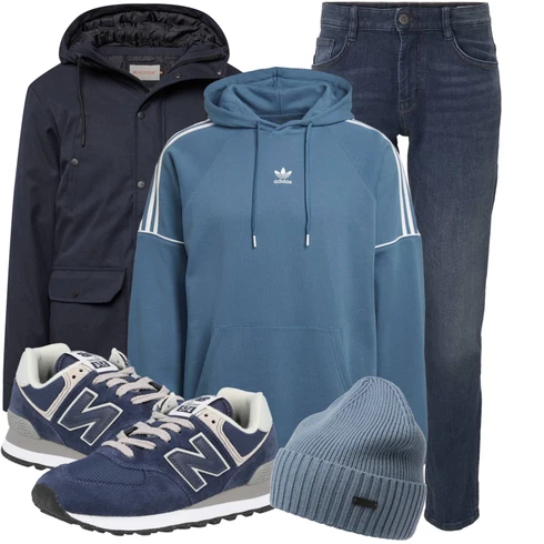 Flache Blau/Hellblau/Dunkelblau/Grau Schnürschuh/Schnürer/Sneaker Low/Schmaler Sneaker/Vintage Sneaker/Walkingschuh/Winter Sneaker New Balance kombinieren
