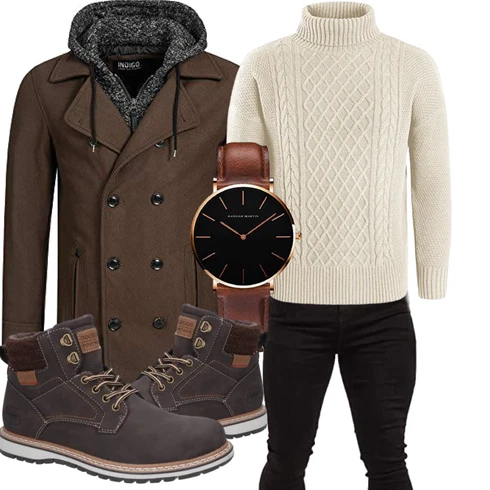 Blau Wintermantel/Winter Parka Indicode Jeans kombinieren
