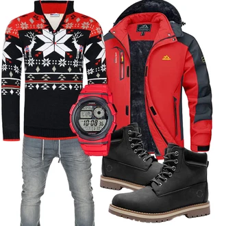 Winter Outfits Jeans mit Schwarz Gefütterte Stiefelette/Wattierte Stiefel/Wasserfester Schuh/Winter Sneaker/Winter Stiefel/SchnürStiefel/Herren Lederschuhe/Winter Stiefelette/Wasserdichter Stiefel/Klassischer Stiefel Bruno Marc "Cooles Winter Outfit"