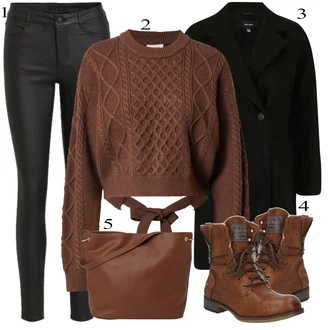 Outfity na zimu Krátká/mini s Červená Doplňek/Shopper taška About You "Zimní Outfit"