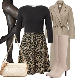 Outfit sa Bež/Kaki/Siva/Smeđa Vuneni Kaput/Midi Kaput/Dugi kaput/Kaput od Kašmira/loden kaput/Dugi Kaput/Zimski Kaput Vuneni kaput Only "Elegantan zimski outfit"