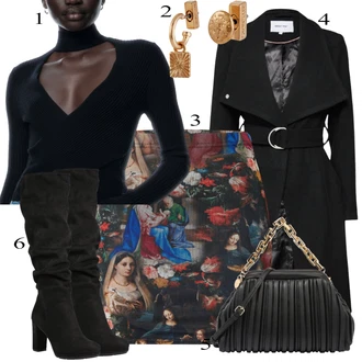 Nevesta Outfit sa Smeđa/Šareno Talijanska Suknja/Barok Suknja/Kršćanska Suknja/Suknja s printom/Španjolska Suknja Nasty Gal "Tvoj otmjeni outfit"