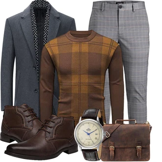 Winter Outfits Groß mit Rot/Schwarz Unkategorisiert LEABAGS "Elegantes Winter Outfit"