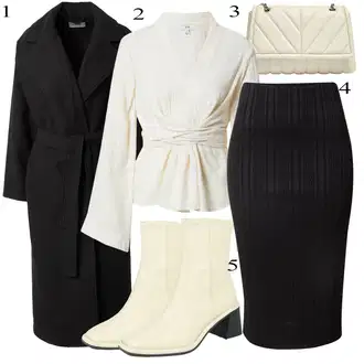 Outfit sa Bijela/Smeđa/Kaki/Bež Bluza i Tunika/Bluza i Tunika river island "Tvoj otmjeni outfit"