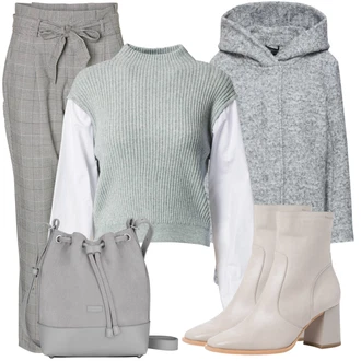 Outfit sa Pink/Crvena/Svjetlosiva Kaput od Vunenog Flisa/Pleteni Kaput/Kaput od Flisa/Kaput od Tvida/Scuba Kaput/Pleteni Flis Kaput/Sako Kaput/Usko Krojena Kaputa/Kratki Kaput Only "Elegantni look"