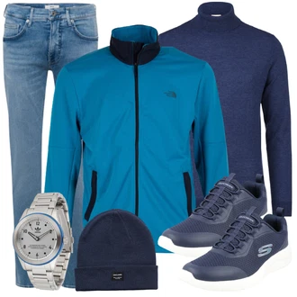 Coole Outfit mit Blau/Dunkelblau/Hellblau Walkingschuh/gesundheitsschuh/Sommer Sneaker/Schuh Ohne Schnürsenkel/Wasserfester Schuh/Schmaler Sneaker/Schnürschuh Skechers "Freizeit Outfit"Look: Uni, Elegant, Outdoor, Sportlich, Skater, Coole