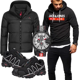 Metallic Outfit mit Schwarz Unkategorisiert Salomon "Freizeit Outfit"