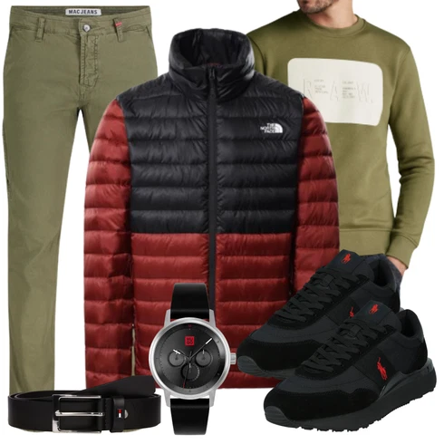 Rot/Schwarz Schuh Schmaler Sneaker/Sneaker Low/Leder Sneaker Polo Ralph Lauren kombinieren