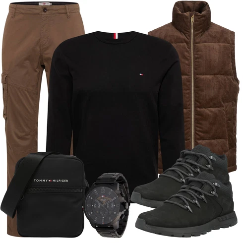 Braun/DunkelBraun CordWeste/Puffer Weste/SteppWeste Jack & Jones kombinieren