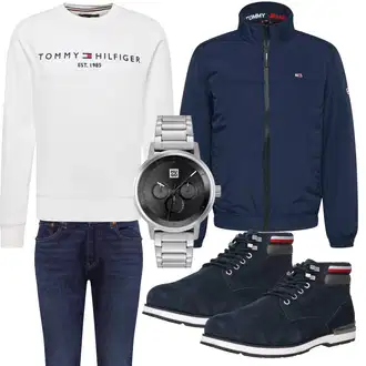 Outfit mit Blau/Dunkelblau/Hellblau Hose Große Größe/Slim Fit Jeans/Damen 7/8-Länge Jeans/Tapered-Jeans/Knöchelstiefel/Cropped Jeans/Winterjacke/Lederjacke/Girlfriend Jeans/Leder Schuhe/Push up Jeans/CapriJeans/Regular-Fit Jeans levi's ® "Freizeit Outfit"