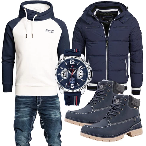 Blau/Dunkelblau Schnürstiefel/Trekkingstiefel/Herren Lederschuhe/Klassischer Stiefel/Wasserdichter Stiefel/Wasserfester Schuh Gaatpot kombinieren mit Hose/Overall/Hemd/Accessoire/Schuh/Tasche Amaci&Sons