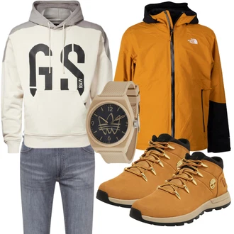 Outfit mit Gelb Stiefel Timberland "Freizeit Outfit"