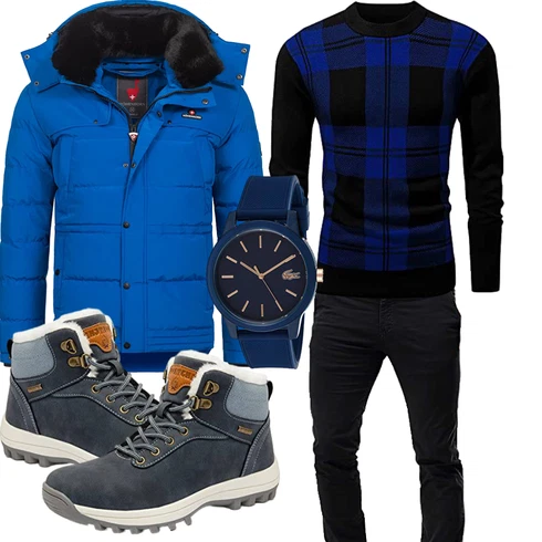 Dunkelblau/Blau/Grau/Hellblau Wasserdichter Stiefel/Wasserdichter Outdoorschuh/Herren Lederschuhe/Winter Sneaker/Trekkingstiefel/Wasserfester Schuh Pastaza kombinieren mit Hose MERISH