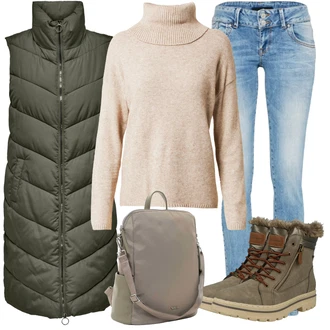 Outfit s Černá Podzimní bunda/Dlouhý Zimní Kabát/Dlouhé Šaty/Dlouhá tylová sukně/Dlouhé Kardigany/Dlouhá Vest JdY "Módní zimní outfit"