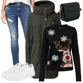 Outfity na zimu s Černá Móda Pro Plnoštíhlou/Sněhová Bund/Zimní kalhoty Ragwear "Módní zimní outfit"