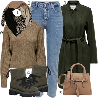 Outfit s Černá Kozačka MARCO TOZZI "Zimní Outfit"