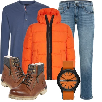 Winter Outfit mit Braun/Beige/Dunkelbraun Schnürstiefelette/Gefütterte Stiefelette/Springerstiefel/Klassischer Stiefel/Wasserdichter Stiefel/Winter Stiefelette/Trekkingstiefel/Wattierte Stiefel/Winterschuh Mustang "Outfit für den Herbst"