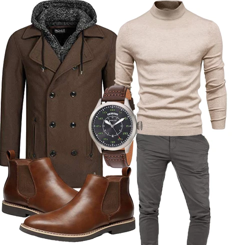 Blau Wintermantel/Winter Parka Indicode Jeans kombinieren