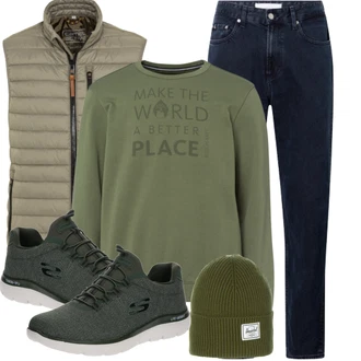 Herbst Outfit mit Dunkelgrün/Grün Unkategorisiert/Walkingschuh/Schnürschuh/Schmaler Sneaker/gesundheitsschuh/Schuh Ohne Schnürsenkel/Schnürer/Bequemer Schuh/Sneaker Low Skechers "Outfit für den Winter"