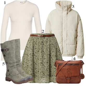 Dlouhé / Maxi Outfit s Béžová/Růžová/Modrá Dlouhá tylová sukně/Dlouhé Kardigany/Dlouhý Zimní Kabát/Top & košilka/Dlouhé Šaty Edited "Outfity na zimu"
