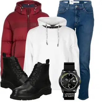 Metal Konzert Outfit mit Schwarz/Dunkelgrün/Grün Smartwatch/Uhrenbatterie/Uhrenarmband/Uhrwerkzeug/Armbanduhr Lacoste "Outfit für den Winter"Look: Metal, Classic, Coole, Extravagante, Maritim, Schön, Rap, Unisex, Retro, 80er, Wasen, Strandtag, Konzert, Schule, Silvester