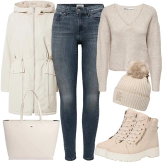 Outfit s Šedá Klobouk Čepice Tommy Hilfiger "Zimní Outfit"