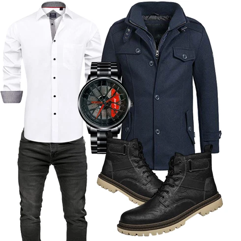 Blau Overall/Wintermantel/Winter Parka Indicode Jeans kombinieren