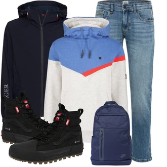 Outfit mit Schwarz Sneaker Vans "Outfit für den Winter"